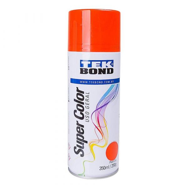 Tinta Spray Secagem Rápida Tekbond Laranja Com 6 Unid.